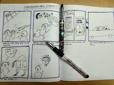 Storyboarding pen and paper
