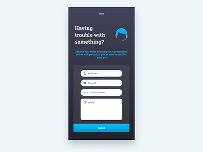 HELPDESK DARK UI app contact form design helpdesk ui user experience design user interface design