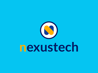 Nexustech logo badge branding design flat graphic design graphic art icon illustrator logo minimal type typography vector