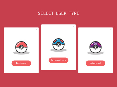 Daily UI | 064 daily ui challenge dailyui dailyui 064 design pokeball pokemon select user type ui user