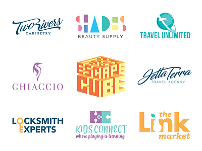 Logo Collection 1 brand branding collection identity logo mark pastels typographic typography