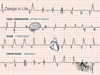 Design is our life brain design graphic graphic design heart love red