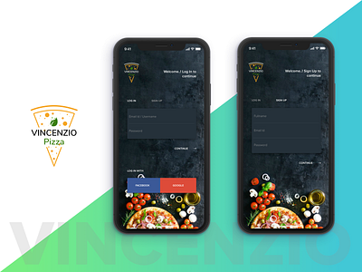 Pizza Ordering App app food ios app design login logo online order sketch ui ux design vector