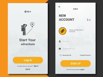 Adventure apps ׀ UI Design ׀ Sign up Page app apps design apps icon branding design graphic design icon icon design illustration illustrator cc logo photoshop tourist apps tourist apps ui ui ui ux ux vector web web design