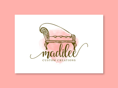 Madilee Custom Creations an antique refinished furniture company antique brand creations custom design feminine furniture identity logo refinished vintage