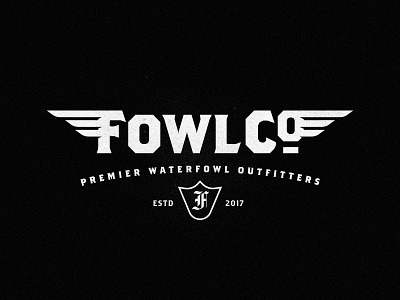 FowlCo Waterfowl Outfitters black branding hunting logo outdoor logo typography waterfowl