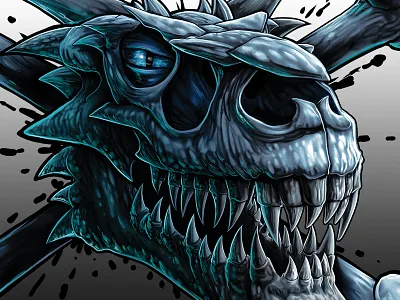 Dragon Skulls airbrush clip studio paint dragons fantasy fantasy art illustration painting photoshop print