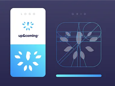 Up & Coming | Logo branding eagle eddy esports feather fire football gaming gradient grid grid construction logo management mark symbol vip wings