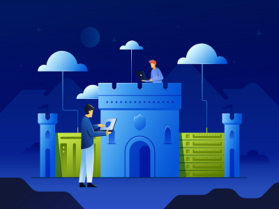 Backup of your data. acronis backup character cloud computer data design digital illustration laptop people vector work