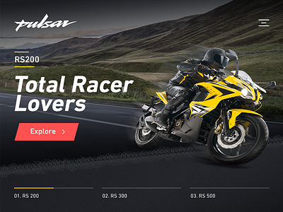 Speed Up design motorcycle pulsar speed ui ux web website