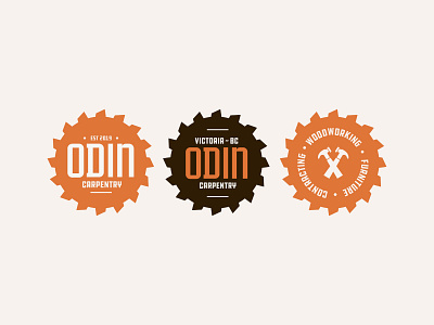 Odin Carpentry badge branding carpentry contracting design furniture illustration logo odin victoria woodworking