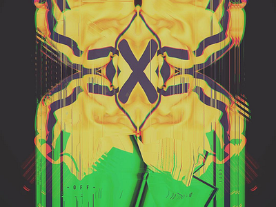 X-offf c4d daily design glitch graphics poster render shape shot
