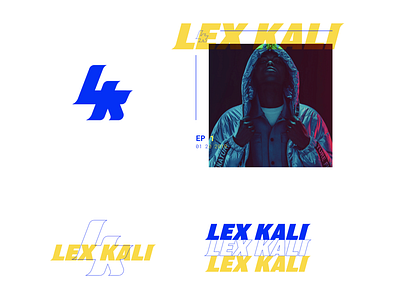 LEX KALI album cover blue branding logo music typography yellow