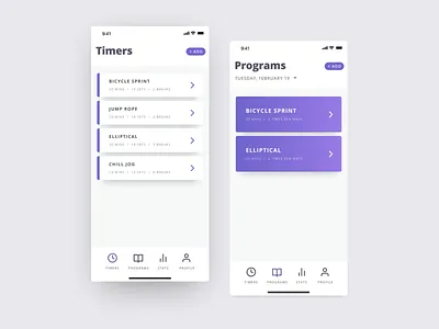 Hiit Timer app fitness hiit ios purple timer ui