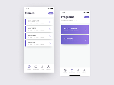 Hiit Timer app fitness hiit ios purple timer ui