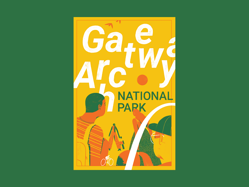 Type Hike - Gateway Arch illustration poster typehike