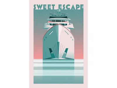 Yacht Illustration 2d design illustration vector