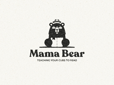 Mama Bear - Tutoring service academic animal bear book brand branding design education illustration logo mark read school vector