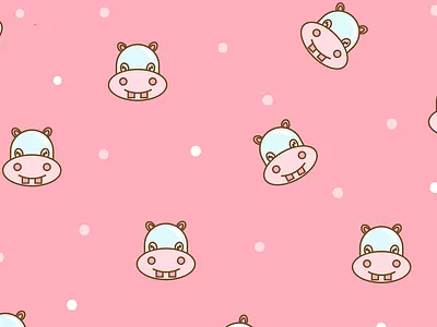 hippo background flat design graphic design illustration pattern vector