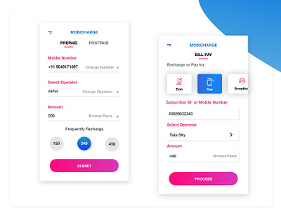 Recharge App recharge app uidesign xd