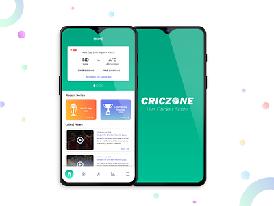 Cricket Score App !! android app bottom bar cricket cricket app design gradient green india live live match live score navigation score team techugo tournament ui ux