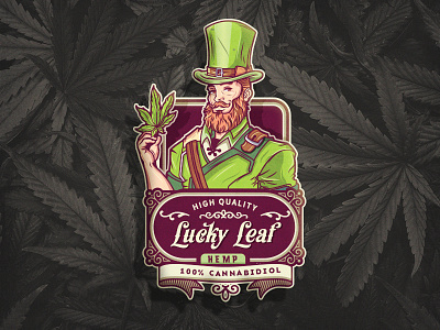 Lucky Leaf branding cbd cbd oil character design leprechaun logo design mascot mascot design package design vape vintage