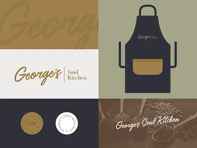 George's Soul Kitchen Pt. II apron brand brand system branding chef cook designinspiration food graphic design icon identity design kitchen lettering logo logoinspiration logotype mark stamp symbol type