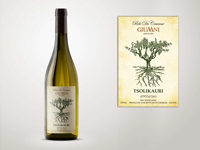 White wine label branding label design