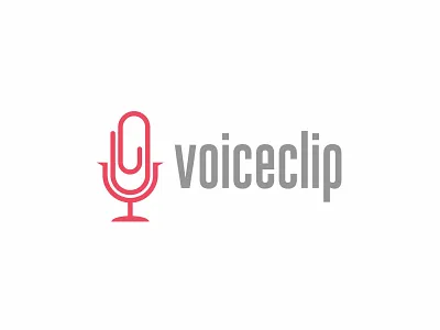 Voice + Clip attach clip icon idea logo mark minimal minimalis office paper radio symbol voice