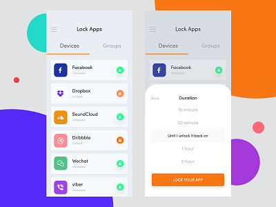 Lock Application Design dashboard lock app device lock gradient iphone 10 iphone x lock app lock lock application design lock screen lock your app mobile app lock pop up unlock user experience user interface