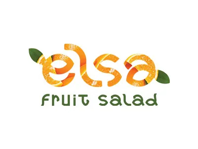 Elsa Fruit Salad creative fruit fruit logo graphicdesigner healthy healthy food salad typeface