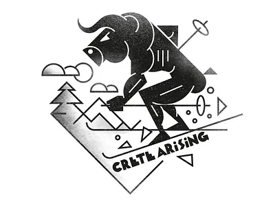 Crete Arising crete greece illustration minotaur mountain mythology ski sports winter