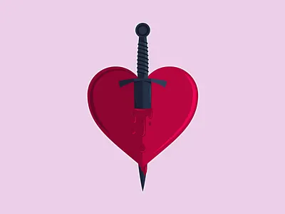 Romeo and Juliet adobe illustrator dagger grey heart illustration pink play romeo and juliet shakespeare theatre vector illustration