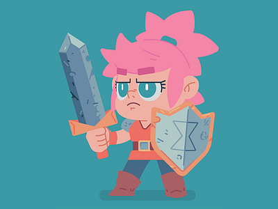 Lil Adventurer Gal adventure girl sheild sketch sword