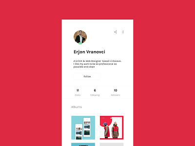 Profile UI clean clean creative design ui ux
