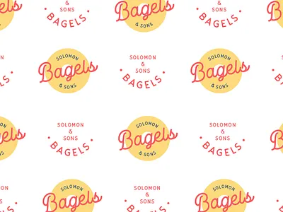 Solomon & Sons Bagels bagel flat logo script vector