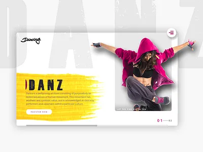 Danz 80 20 abovefold brand dance passion ui white