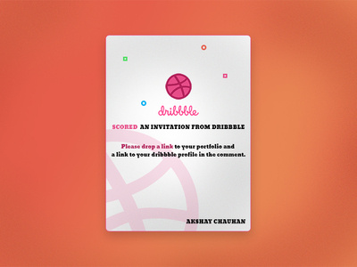 SCORED AN INVITATION FROM DRIBBBLE design dribbble graphics interface invitation