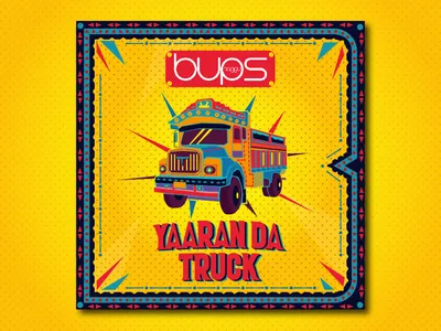 Yaaran_Da_Truck cover graphicdesgn illustration indian poster punjabi song truck vector vehichle