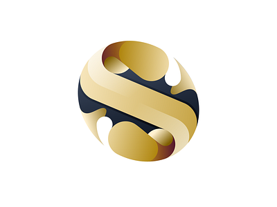 fluid S gold golden ratio gradient icon illustration illustrator