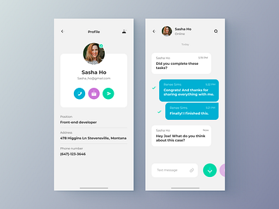 Chat - App app chat chat app clean concept design figma minimal profile settings ui ux web