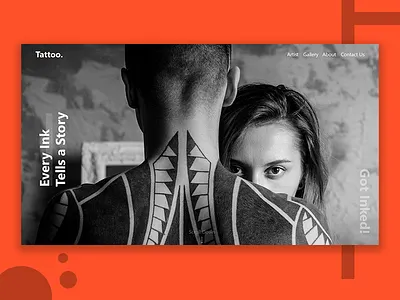 Tattoo WebSite Landing. black and red black and white classic new tattoo website trending ui typography ui ux web ui web ui design websites