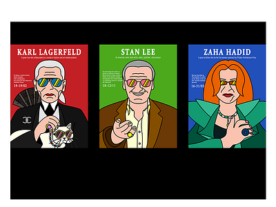 Missing Them 2019 color design illustration karl lagerfeld ps stan lee ui vector zaha hadid