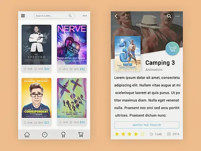 Film App design flat illustration illustrator landing photoshop portfolio product profile ui ui ux ux