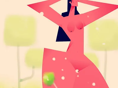 Red woman 3 character concept design illustration