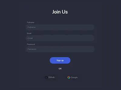 Dark sign up page dar flexbox html 5 scss sign up page ui ux web deisgn web project