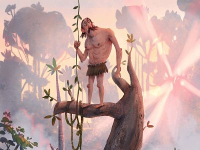 Balzac in Jungleland bookillustration characterdesign digital painting graphic novel illustration jungle story illustration story telling