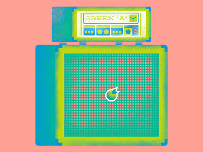 Green "A" amplifier colors design dibbble flat graphic green illustration music pink texture vector