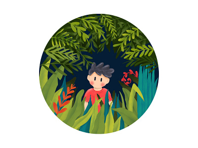 Back to Nature boy clipstudio coaster cute art design forrest handdrawing illustration leaves minimal photoshop plants wacom