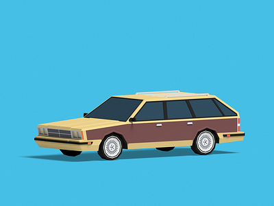 Station wagon 3d blender car illustration low poly render station wagon